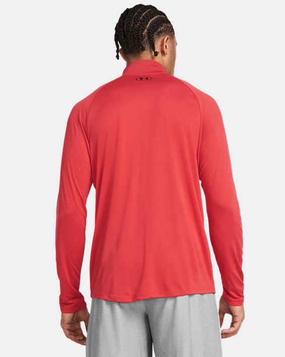 Herren UA Tech™ Shirt mit ½-Zip, langärmlig, Red, pdpMainDesktop image number 1